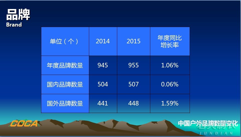 2015年中国户外用品市场调研报告5